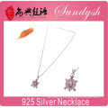 Wholesale Silver Jewelry Sparking CZ Stone Charms Pendant 925 Silver Necklace